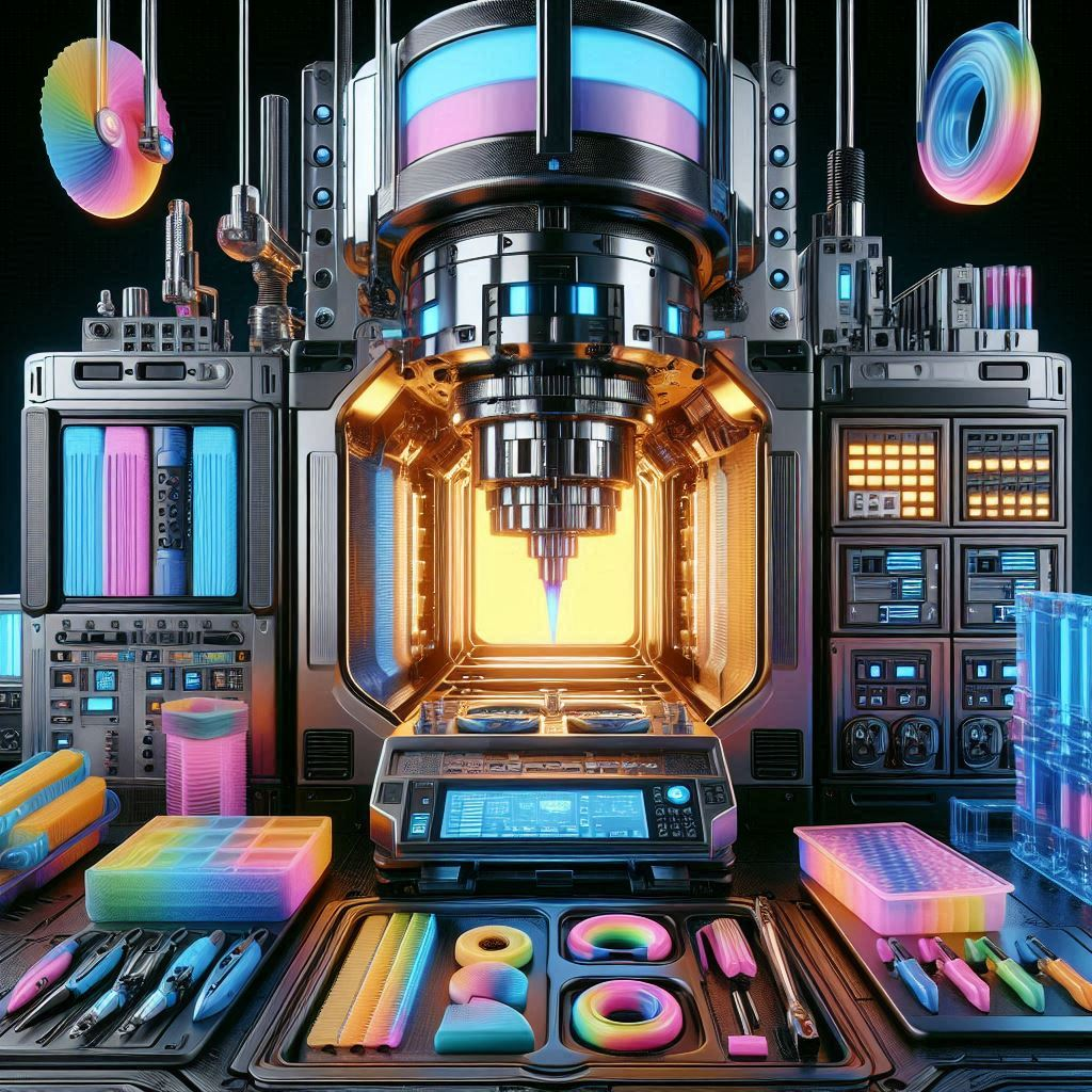 Futuristic image of the molding machine